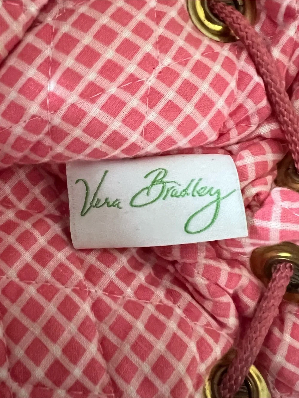 Vera Bradley Original Drawstring Backpack, Sherbet Pink & Orange Paisley